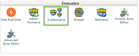 create a sub domain